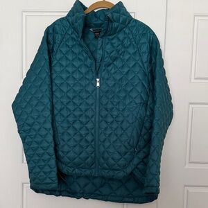 Athleta Whisperlite Quilted Teal Zip-Up Jacket